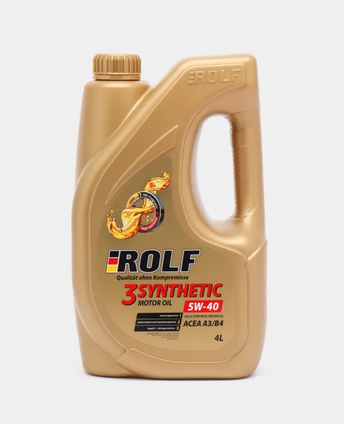 Масло Моторное Синтетическое ROLF 5W40 A3/B4 4л 3-SYNTHETIC арт.УТ00006540